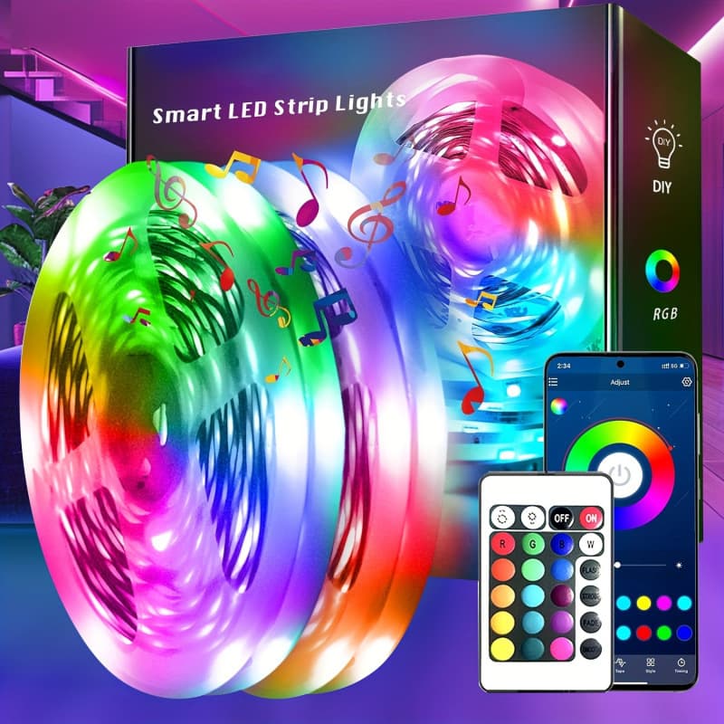 2026 New Cross-border Drop Shipping 130 Feet Bedroom Power Light with Built-in Microphone for Music