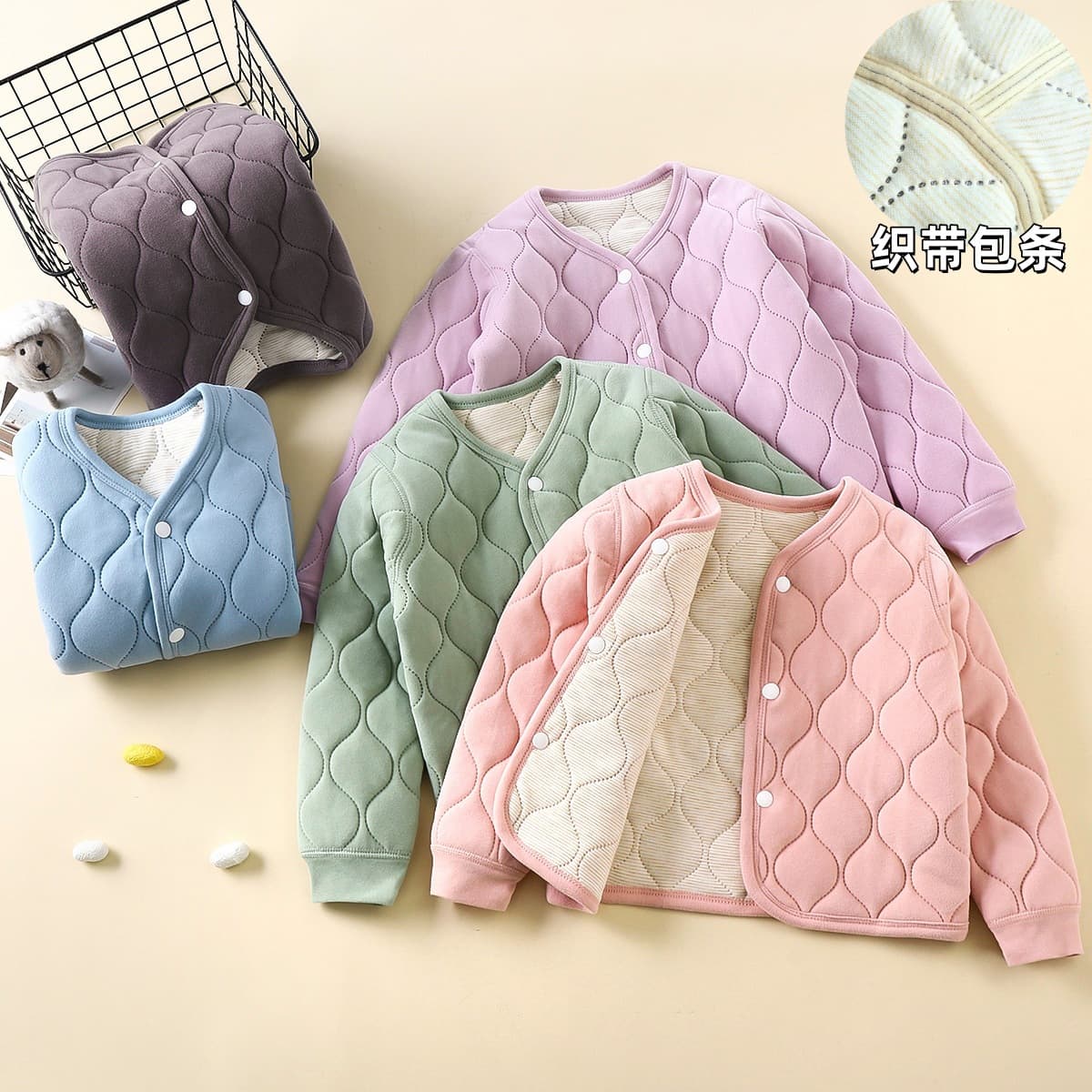 Children's School Uniform Magic Cotton Jacket, Warm Coat with Fleece Lining, Thickened Three-Layer Quilted Cotton for Autumn and Winter, Boys and Girls Student Cotton-Padded Jacket