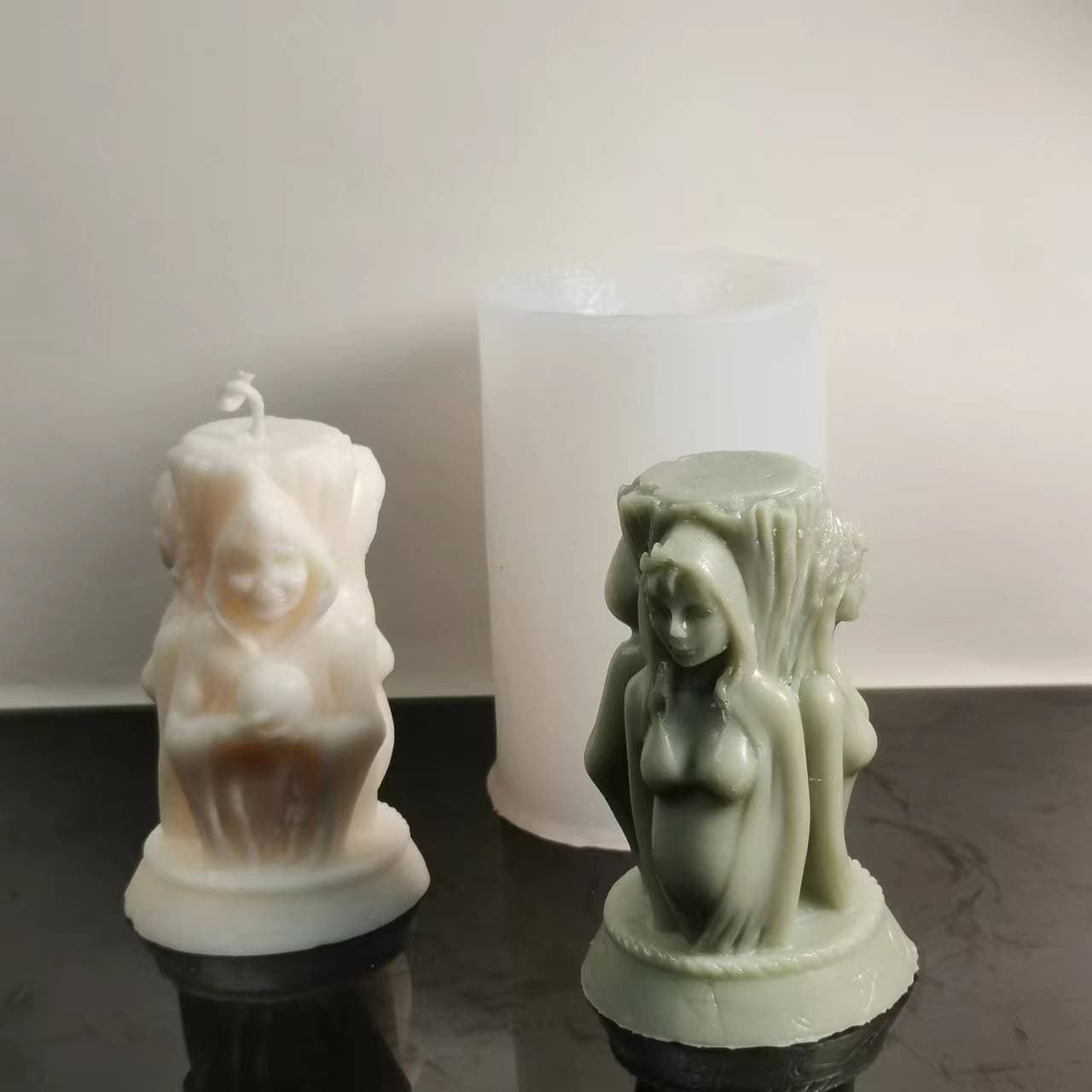 Amazon Recommended Three Goddesses Aromatherapy Candle Silicone Mold DIY Pillar Maiden Pregnant Woman Old Woman Silicone Mold