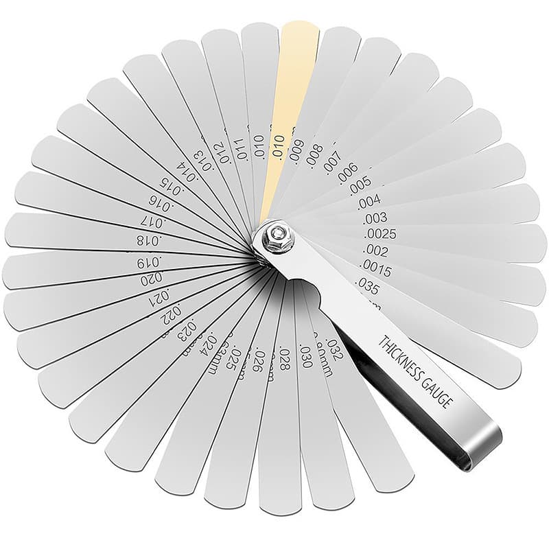 32-piece distance measuring instrument feeler gauge valve teaching feeler gauge 0.04-0.88 millimeter clearance size .0015-.035 brass piece