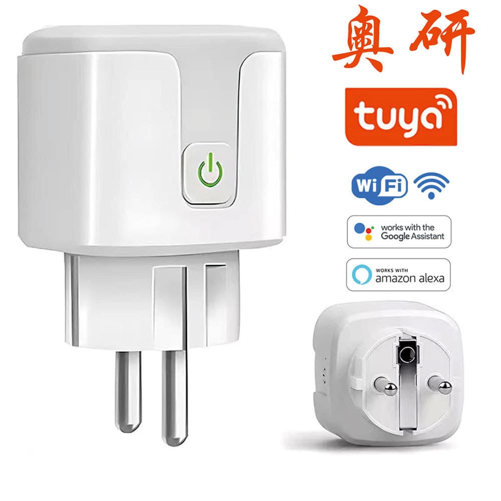 Cross-border Tuya WIFI European standard smart socket AC with power meter WIFI Bluetooth socket