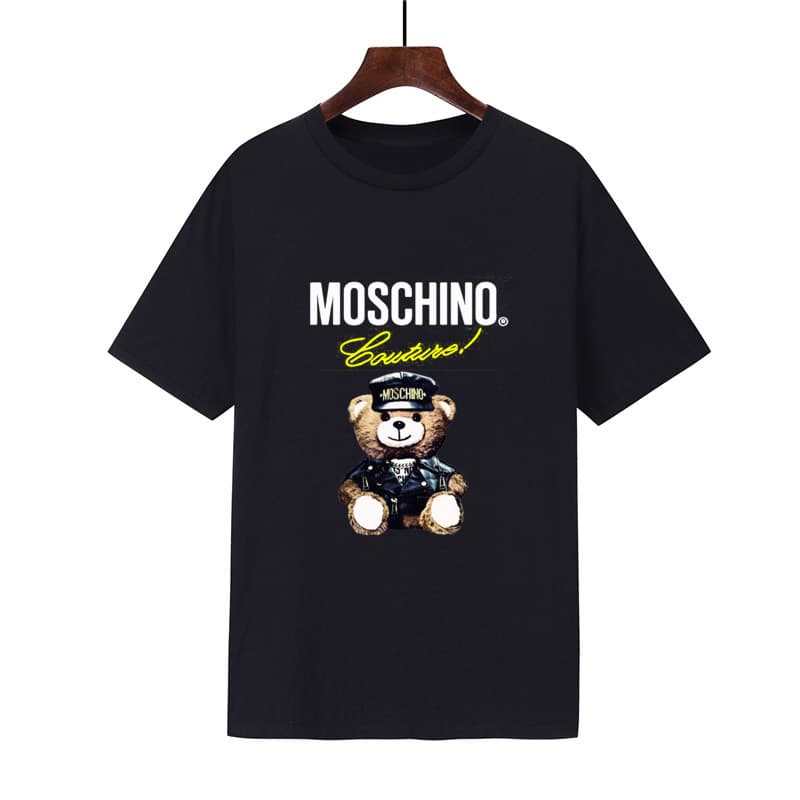 Summer Moschino Bear Trendy Street Hip-Hop Casual Unisex Cotton T-Shirt Short Sleeve Manufacturer Wholesale Heat Transfer Print T-Shirt Round Neck
