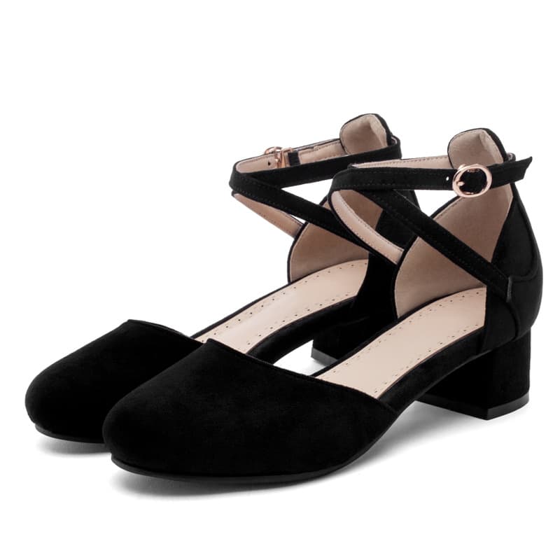 New Spring Chunky Heel Pointed Toe Low-Top Women's Shoes Hollow Sandals All Seasons Color Block AliExpress WISH Foreign Trade Single Shoes