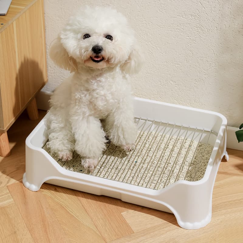 New Small and Medium Dog Toilet Anti-Feces Bedpan Dog Urinal Stainless Steel Mesh Rack Dog Sand Basin Pet Supplies