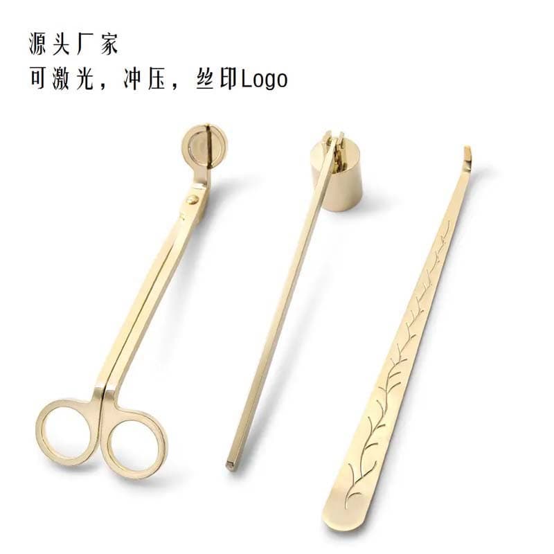 Amazon Hot Selling Stainless Steel Sharp Candle Snuffer, Candle Extinguisher Bell, Aromatherapy Candle Three-Piece Set