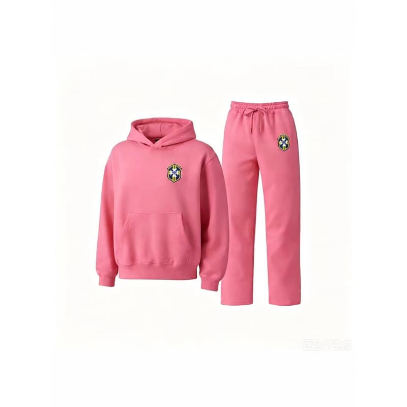 Cross-border fashion brand men's hooded sweatshirt suit casual sports two-piece set simple and versatile trendy fashion printed sweatshirt