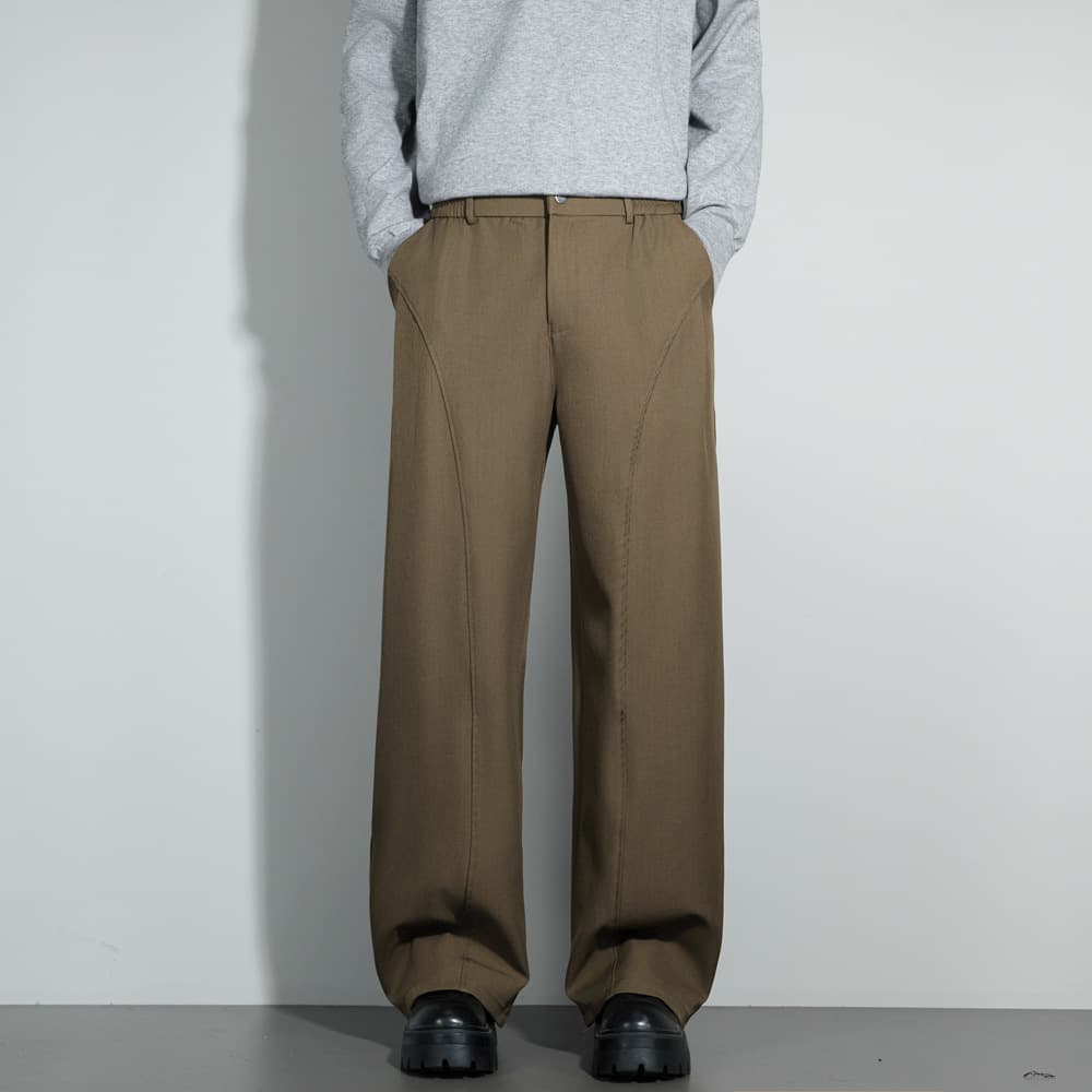 Simple solid color casual straight suit pants summer thin breathable versatile trousers men's drapey anti-wrinkle suit pants