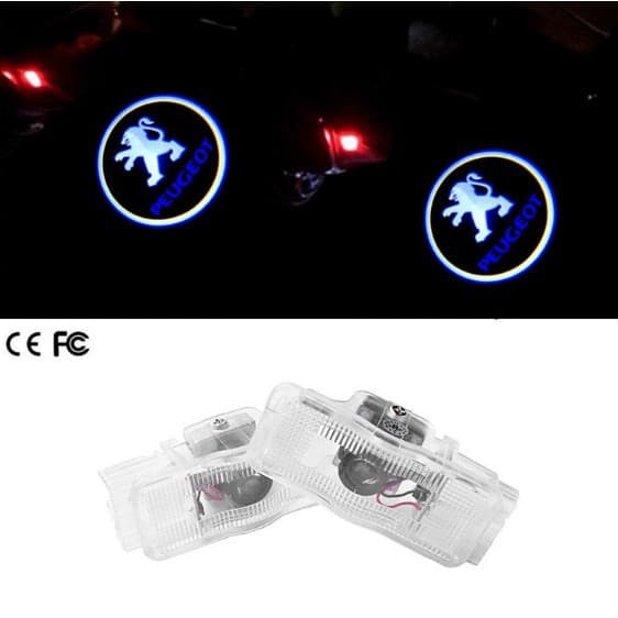 Compatible with Peugeot Welcome Lights 1007 408 508, Vehicle-Specific Warning Door Lights LED Laser Projection Lights