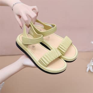 Flat Heel Sandals Women's Fashion Sandals New Thick-Soled Outdoor Slides Water-Resistant Anti-Slip Loose Summer Sandals
