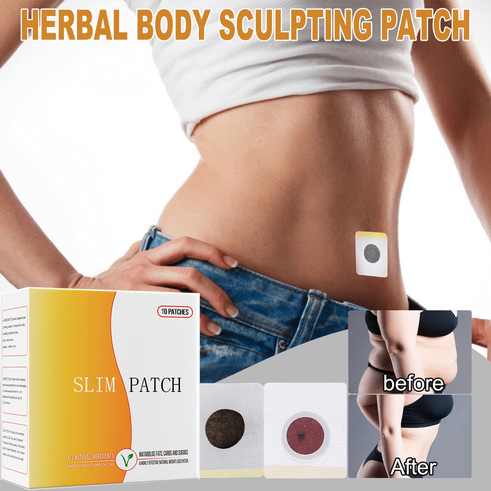 Foreign Trade Cross-border AliExpress Amazon English Version Belly Button Patch, Slim Patch