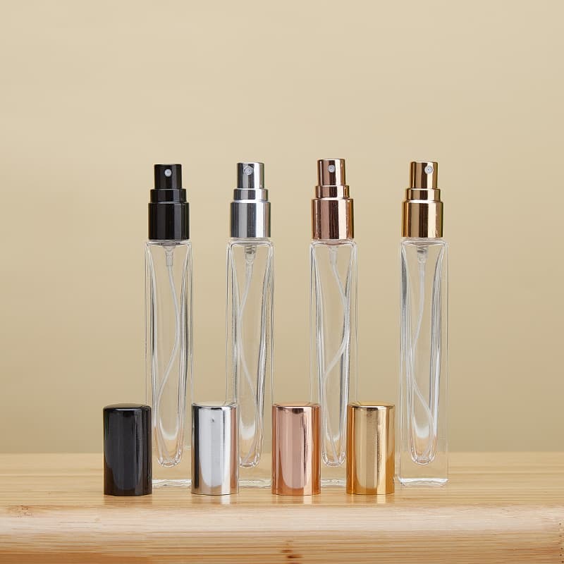 Wholesale 10ml 15ml Perfume Glass Bottles Empty with Caps Transparent Press Spray Bottle Perfume Sample Bottles