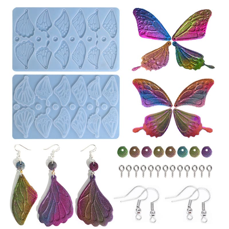 New DIY Epoxy Mold New Butterfly Wing Pendant Earrings Silicone Mold Cross-border Exclusive Supply