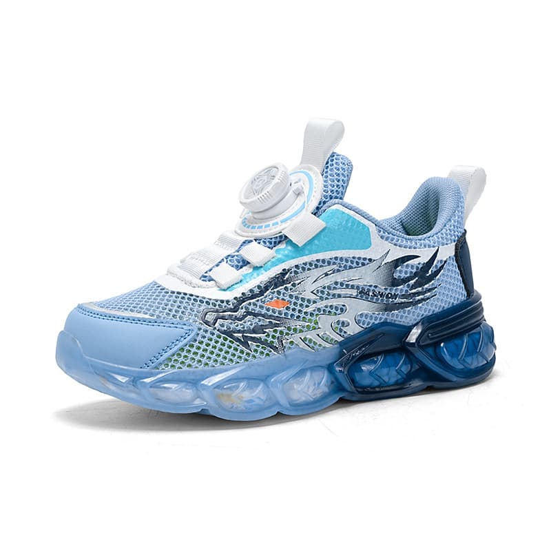 12027 Primary School Running Shoes Children's Low-Top Sneakers Boys Twist Lock 2027 Leather Spring Travel Shoes for Kids