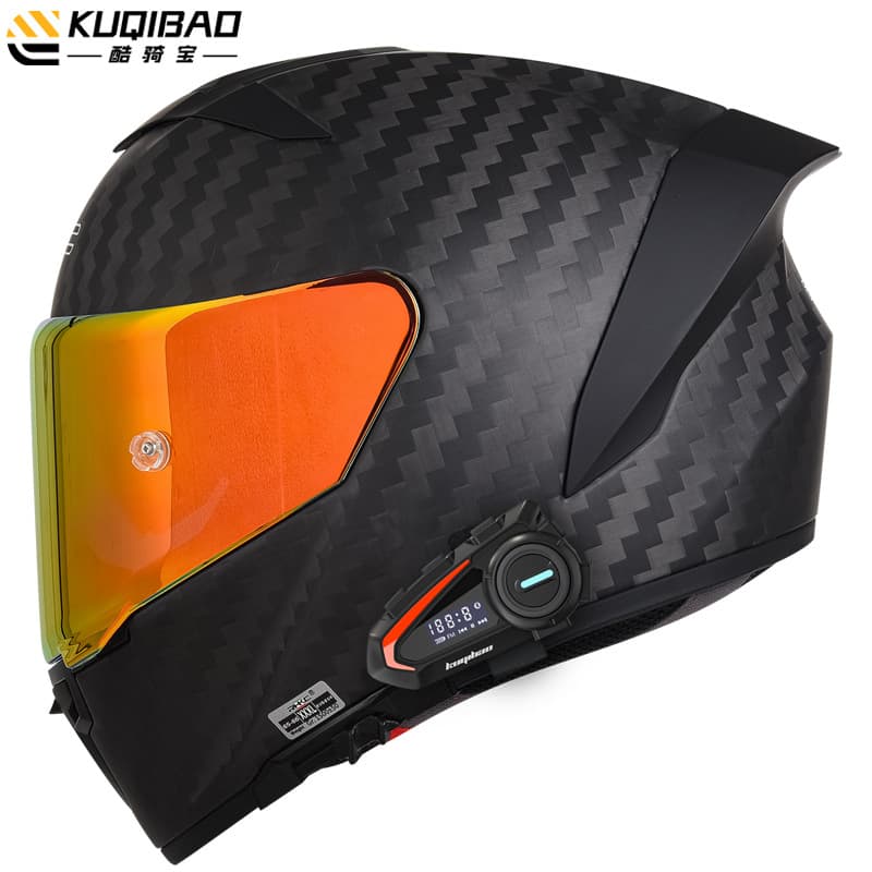 US Cool Rider Carbon Fiber Motorcycle Helmet Dual Visor Winter Racing Full Face Heavy Motorcycle Helmet for Men and Women