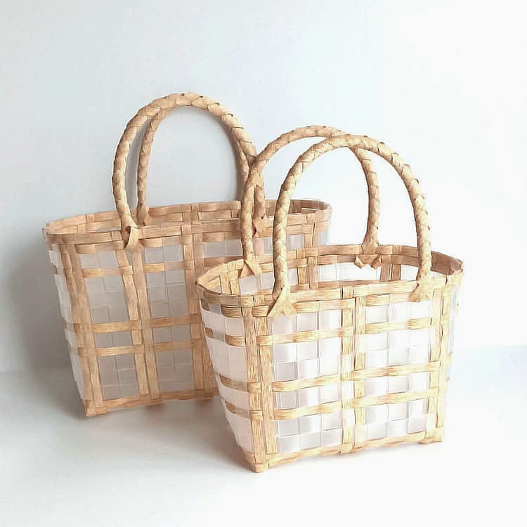 New Transparent Jelly Bag Handheld Beach Bag New Plastic Woven Bag Tote Bag Casual Basket Bag