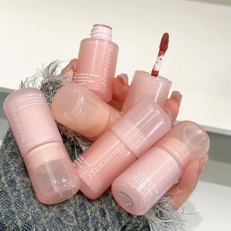 HERORANGE~HR637 Glossy Mirror Lip Glaze Long-lasting Hydrating Plumping Lip Gloss Natural Pink Water Gloss Youthful
