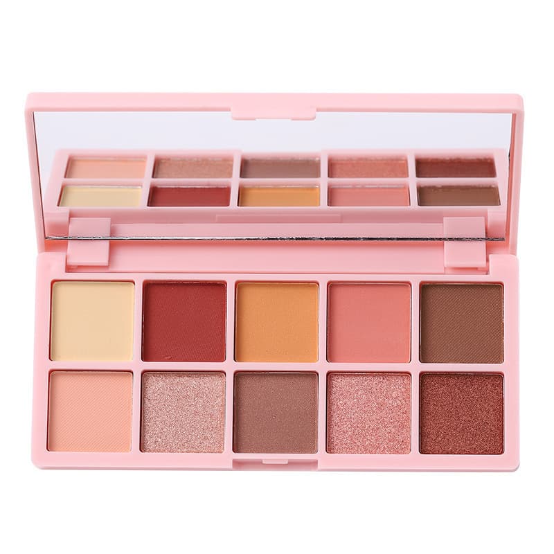Lamela 10-Color Eyeshadow Palette Matte Nude Waterproof Non-Smudging Taro Plate Orange Brown Earth Tone Plate Beginner Affordable