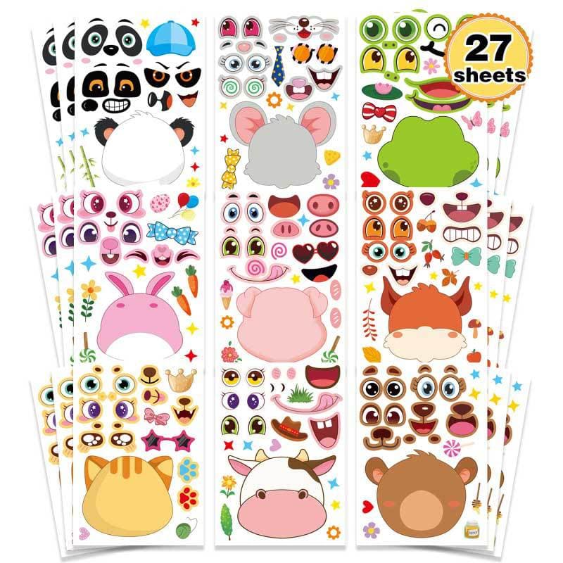MC23092101 Cross-Border Stickers, Making Animal Stickers, Animal Mix Children's Party Supplies Craft Decorations