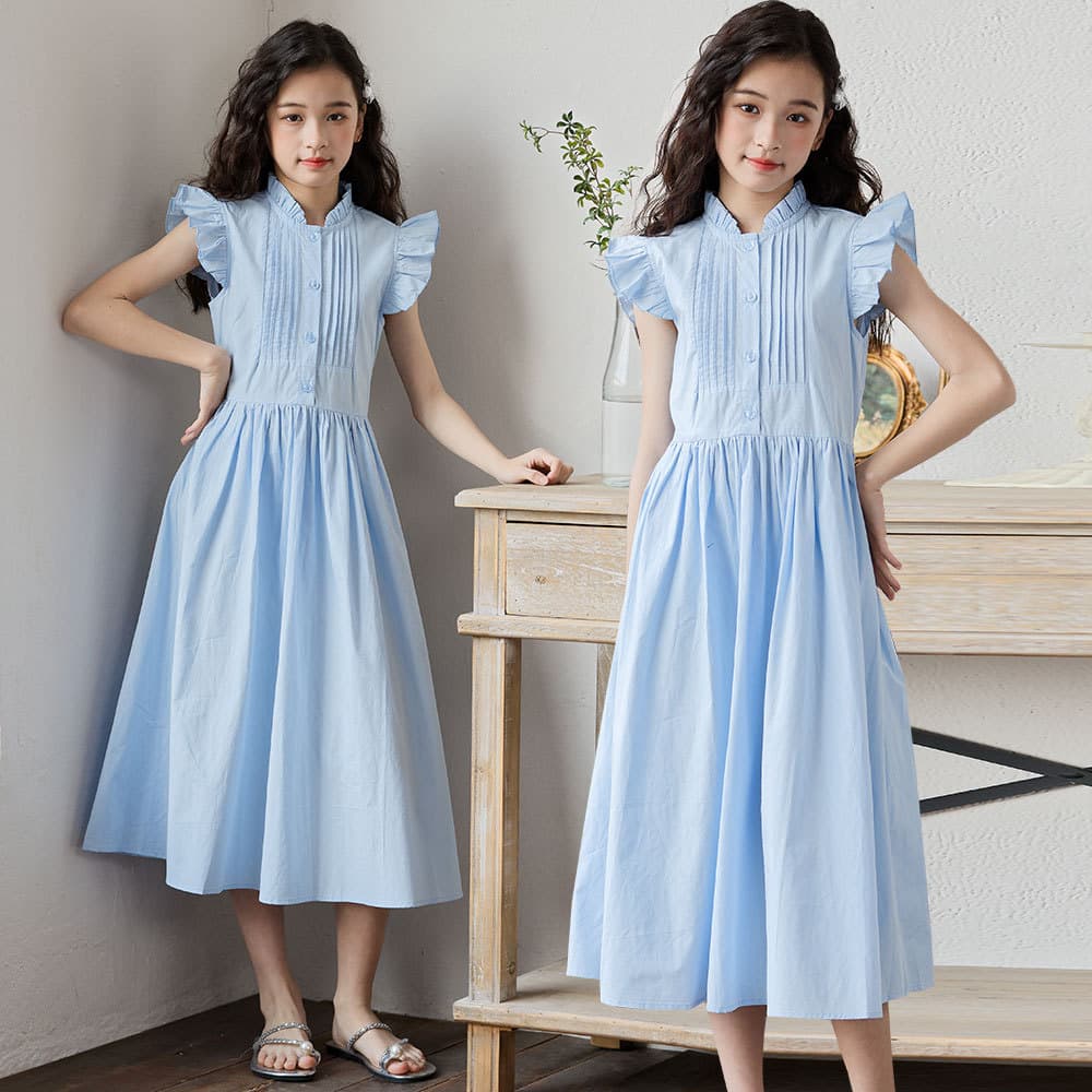 2026 New Children's Clothing Girls' Dresses Spring and Summer Style Children's Princess Dresses with Small Flying Sleeves and Chest Discount Dresses