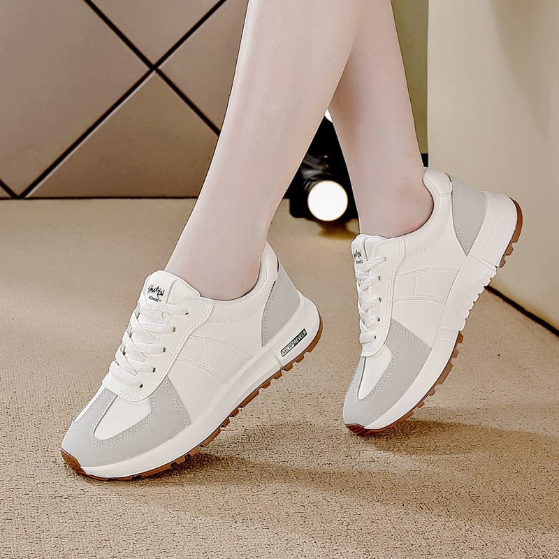 Cross-border Domestic Sales Women's Sports Shoes New Spring Autumn Casual Leather Versatile Student Shoes Lightweight Running Shoes for Women