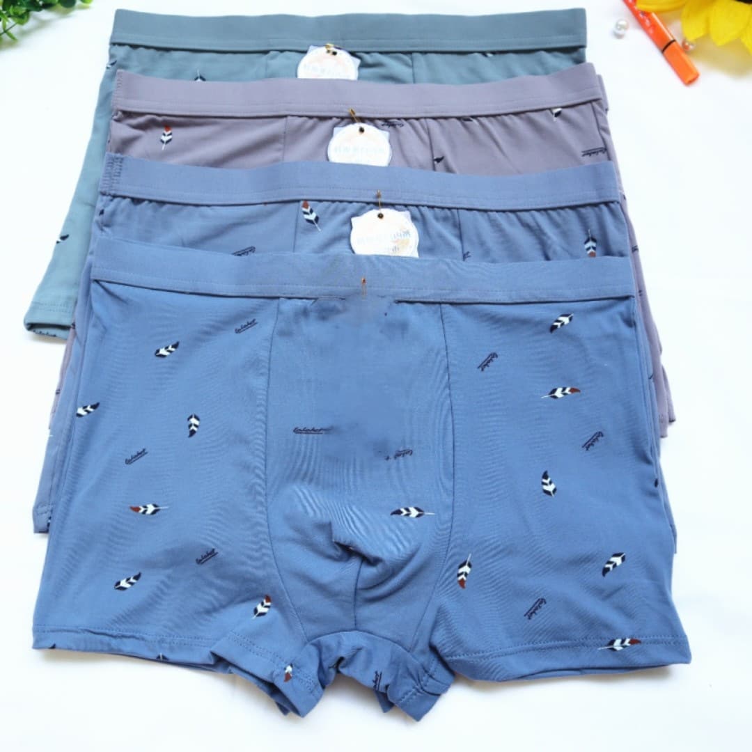 Men's Underwear 75D Reinforced Collagen Boxer Briefs, Loose and Breathable Large Size Boxer Shorts, Factory Wholesale