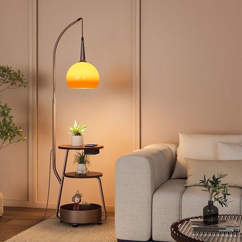Floor lamp with a vintage style, suitable for bedrooms, bedside tables, and teak lamps; also suitable for use next to sofas in living rooms, coffee tables, and fishing lamps.