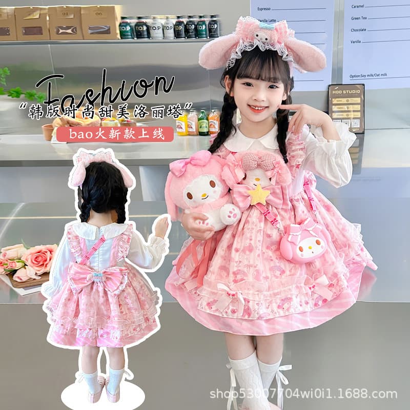 Little Girl Sanrio Lolita Princess Dress Spring Baby Melody Birthday Dress Melody Dress