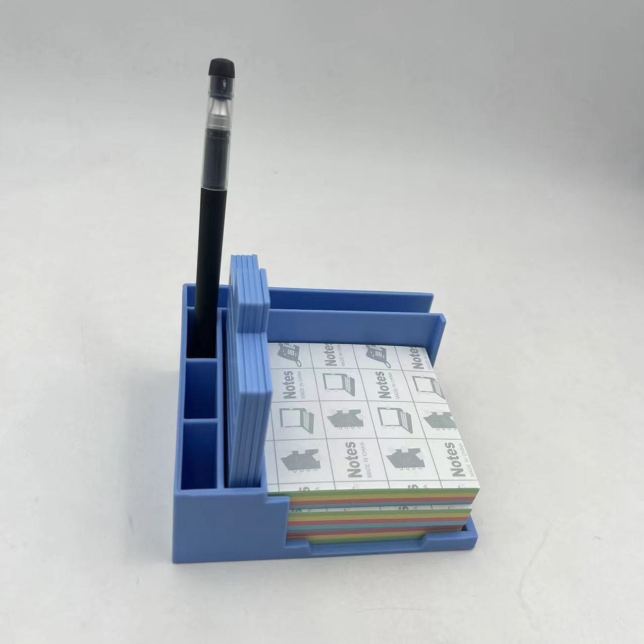 Cross-border hot product sticky note template storage box, adhesive note organizer with pen holder