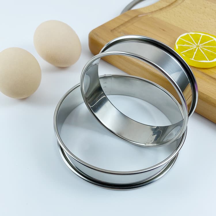 304 Stainless Steel Mousse Ring, Double Curling Round Biscuit Mold, Round Chiffon Cake Mold, Cake Tart Material Ring