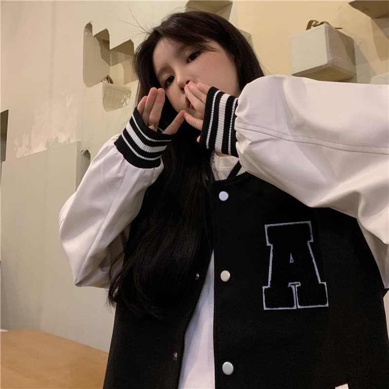 Cross-border foreign trade baseball uniform jacket for women spring and autumn new casual sports loose versatile student jacket top thin section