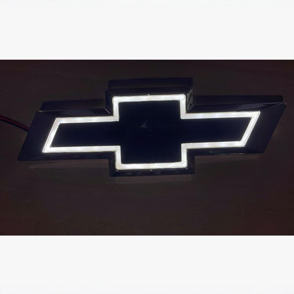 Suitable for Chevrolet LED car logo 5D modification black cross car logo body sticker lighting