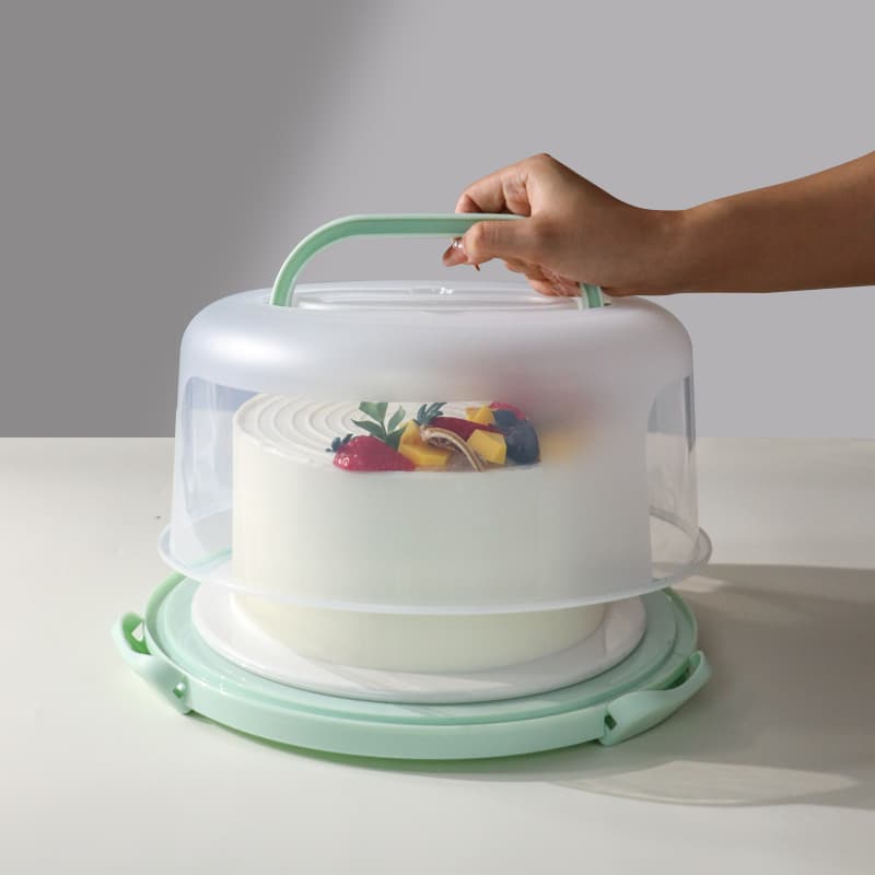 Cake Rack with Lid Portable Plastic Cake Box Reusable White Portable Paper Cup Sealed Box 10 Inch