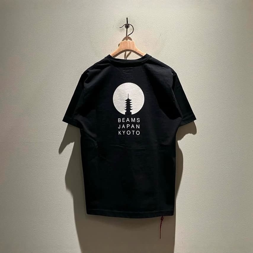 BEAMS JAPAN KYOTO PRINT T-SHIRTS Mount Fuji 25SS Couple Short Sleeve T-Shirt with Red String