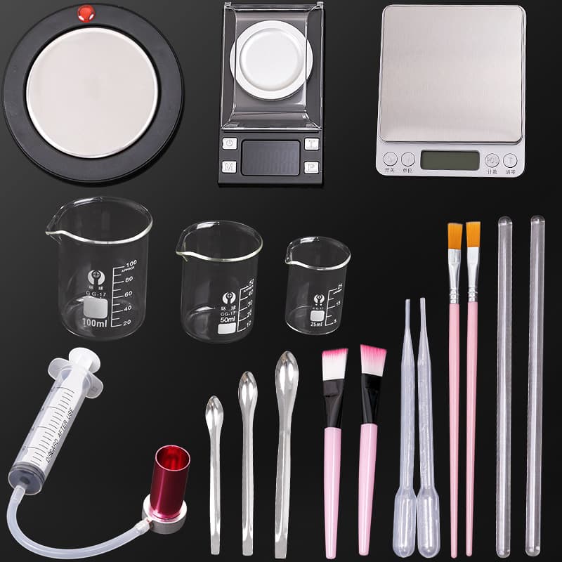 Lipstick Making Tool Kit DIY Handmade Lip Balm Electronic Scale Grinding Brush Demolder Electric Heater Beaker
