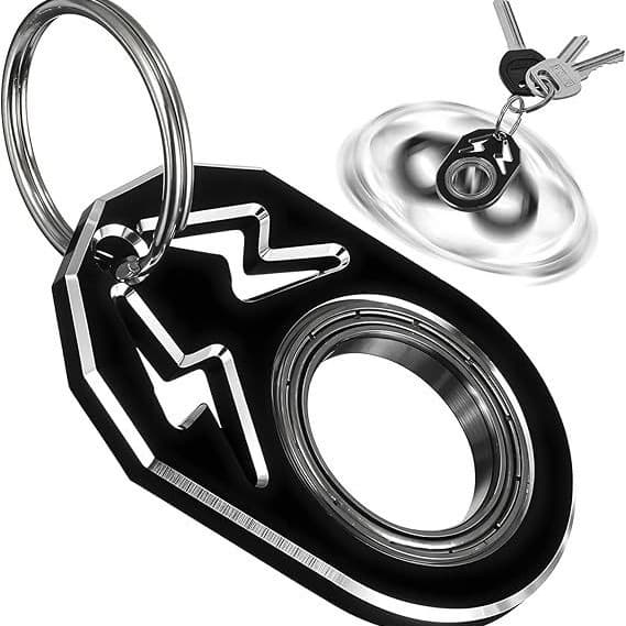 Keychain Spinner Fidget Lightning Rotating Keychain Stress Relief Anti-Anxiety Metal Wholesale Stock