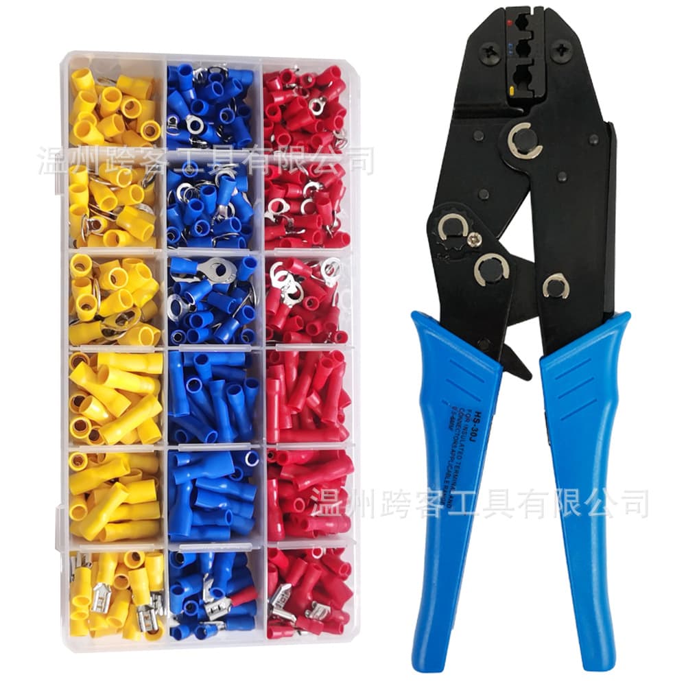 30j Wire Stripper 700pcs Cold Press Terminal Box Set Terminal Pliers Pre-insulated Bare Cold Press Pliers