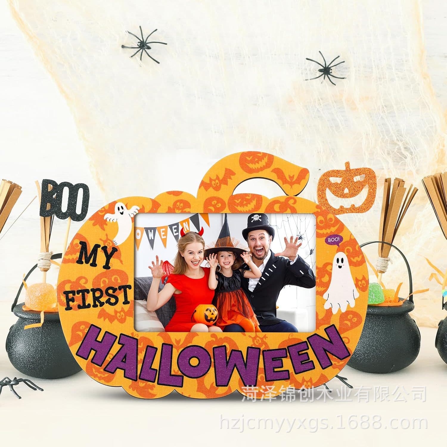 New Halloween Pumpkin Photo Frame Newborn Baby Boy Girl Souvenir Frame Party Tabletop Decoration Ornament