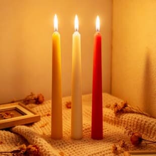 Household Smokeless European Long Stick Candle Wholesale Power Outage Emergency Lighting Red White Ins Candlelight Dinner Decoration Christmas