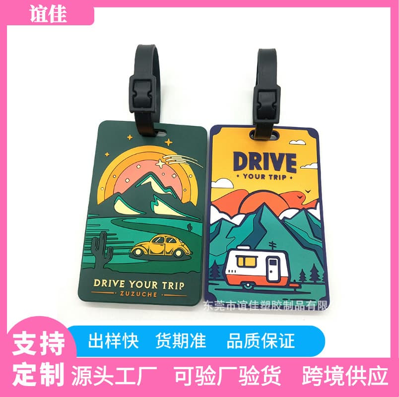 Custom Luggage Tag with Your Design Pattern Logo Cute Cartoon Card Holder Custom Boarding Pass PVC Soft Rubber