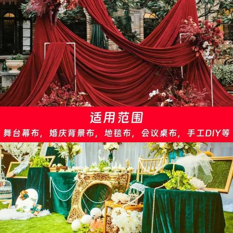 ✅Gold velvet fabric backdrop for Chinese wedding decorations, wedding drapes, guestbook tablecloths, and on-site setup