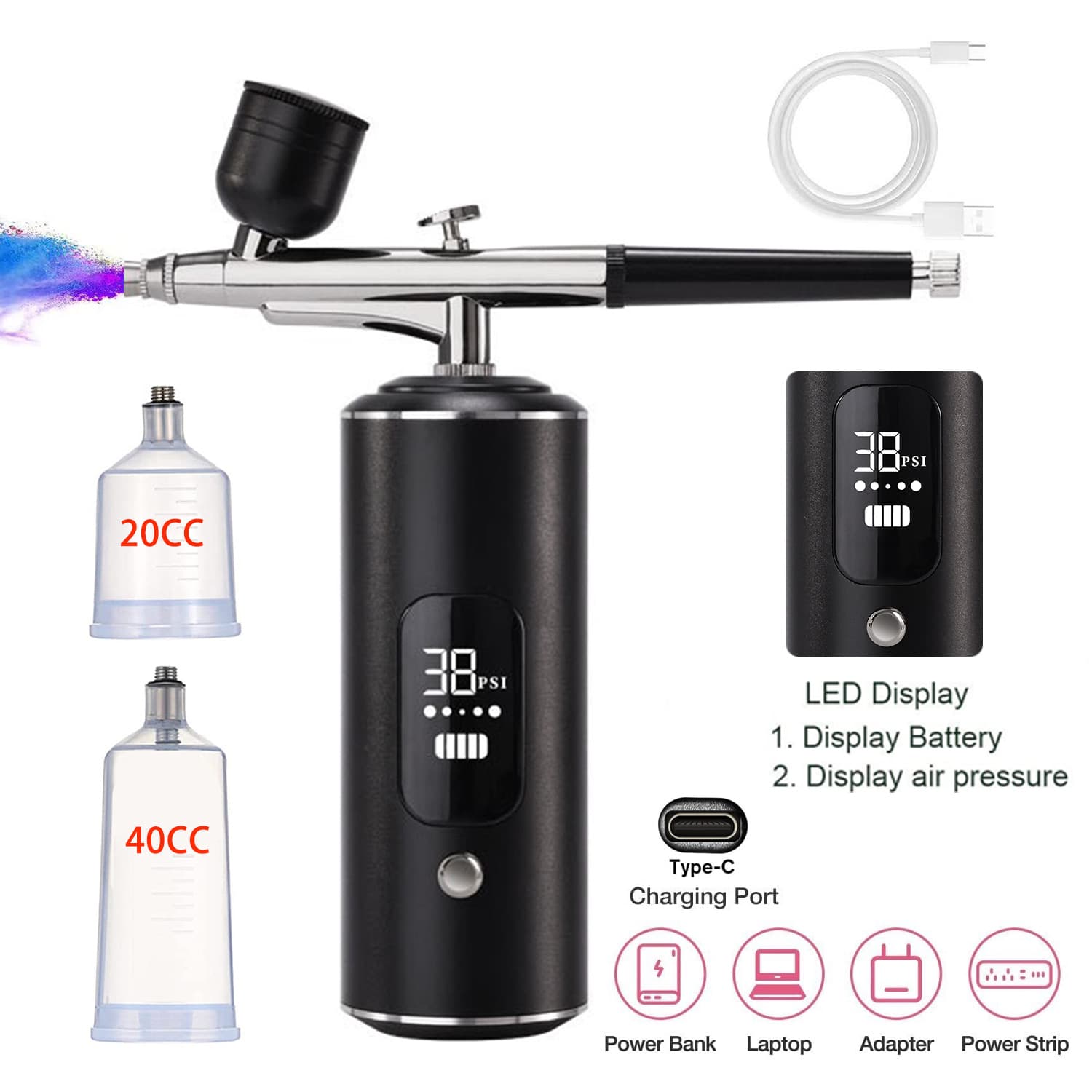 Cross-border Oxygen Injection and Replenishment Device Introduction Device Color Painting and Painting Device High-Pressure Handheld Nano Spray Beauty Home Oxygen Injection Device