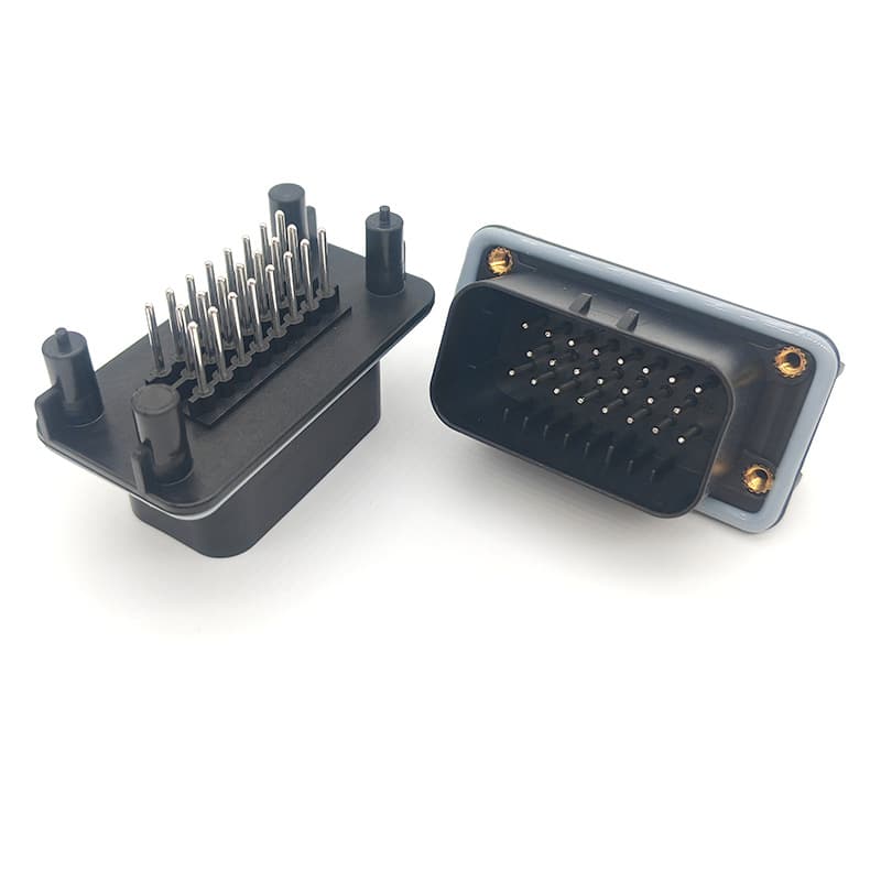 ECU waterproof connector 23-pin vertical board pin header with molded nut JHB00599