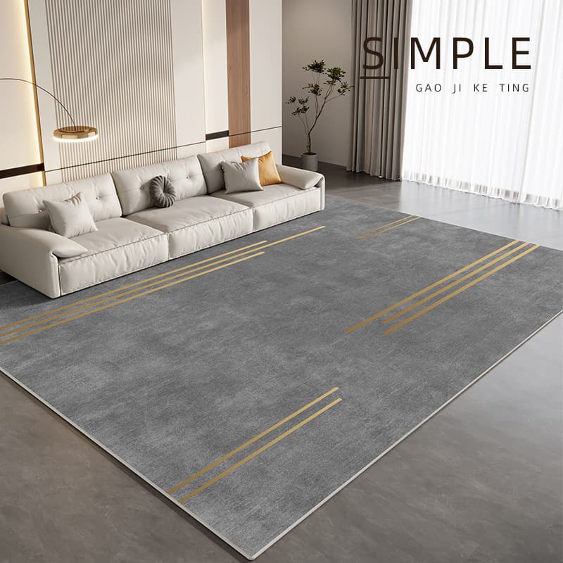 Modern Minimalist Living Room Bedroom Sofa Tea Table Carpet Non-Slip Washable Polyester Fiber Square Geometric Pattern