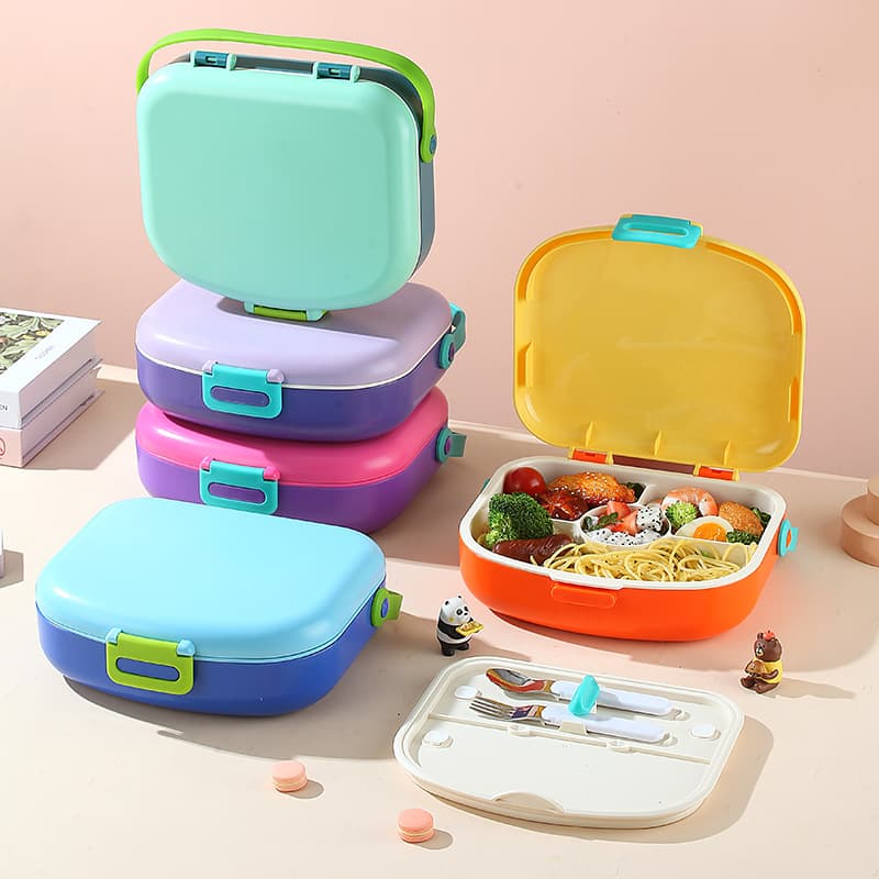 Cross-border Portable Compartment Lunch Box Microwave Safe Student Kids Bento Box Office Worker Fresh-keeping Lunchbox