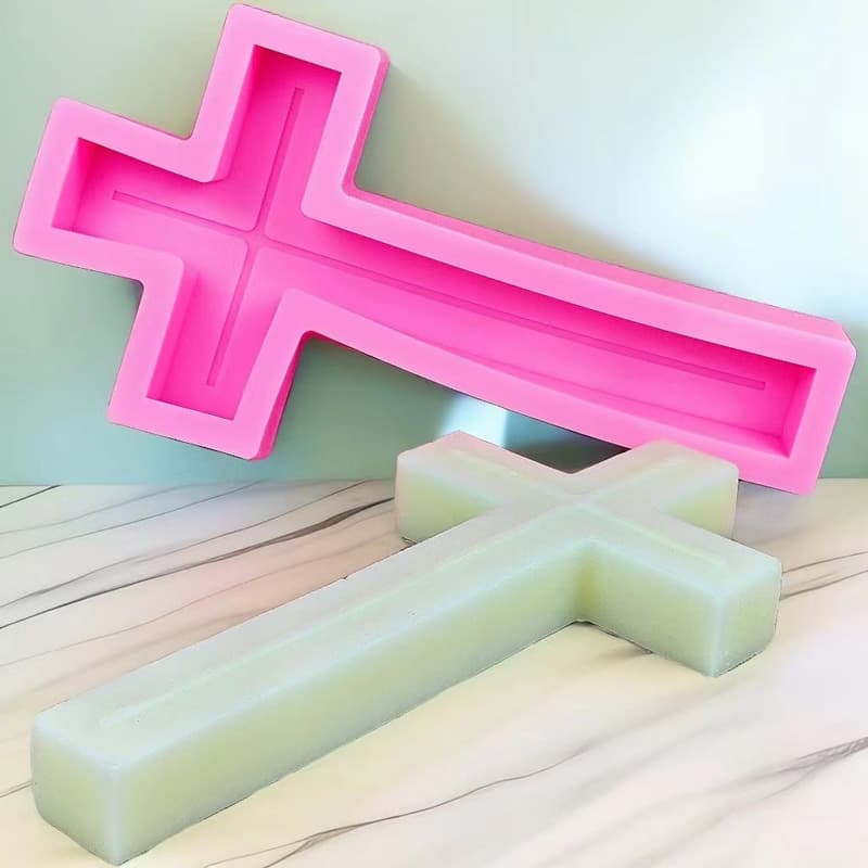 Cross Extra Large Candle Silicone Mold Halloween 13-Inch Cross Candle Decoration Plaster Mold