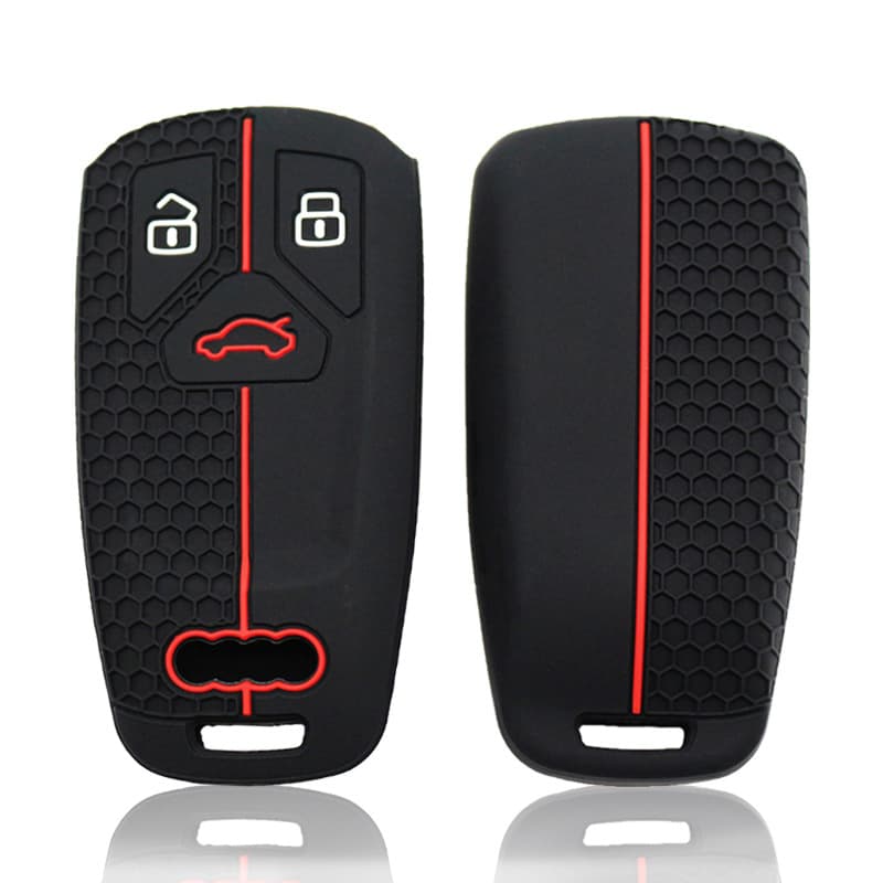 Silicone Car Key Case Honeycomb Pattern for Audi 22 Q7 / RS5 Premium Full Coverage Multi-Color Remote Cover Shell