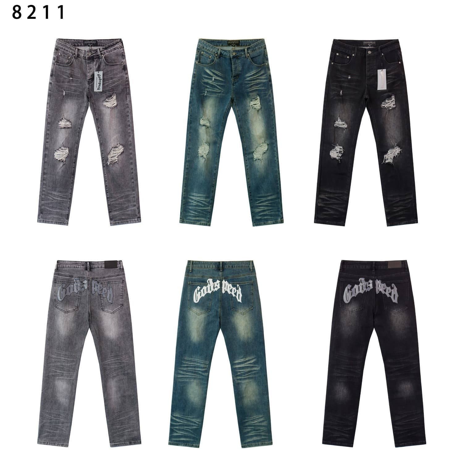 New Foreign Trade Wholesale American High Street Trendy Brand puG0D Donkey Vintage Five-Point Shorts Denim Workwear Camouflage Classic