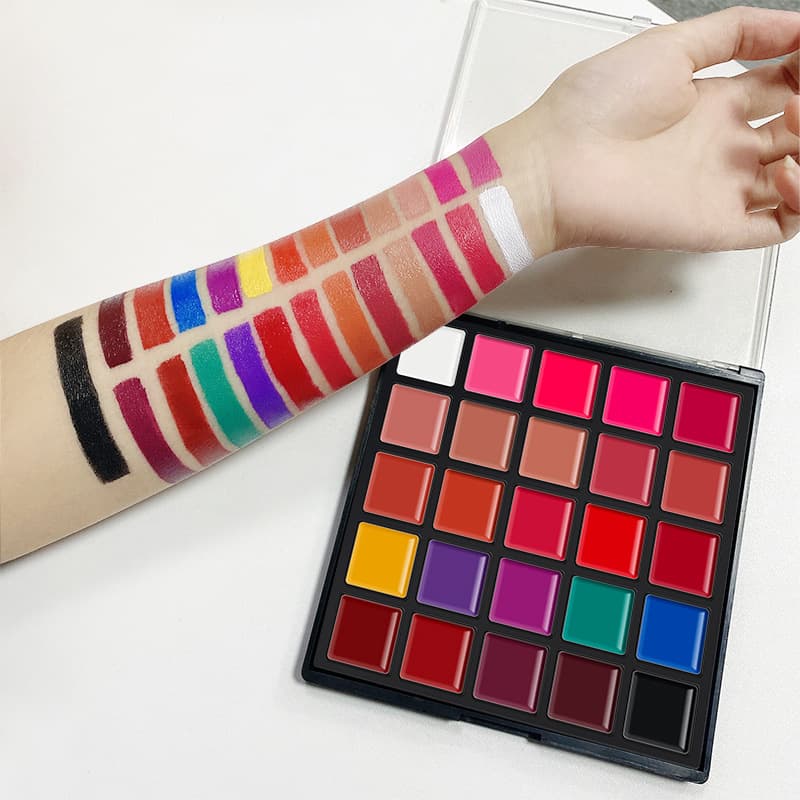 Cross-border beauty 25-color lipstick palette, matte lip gloss, waterproof and moisturizing makeup set, ready stock without logo