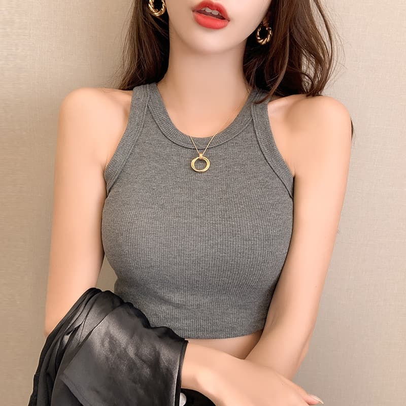 European and American Sexy Camisole Vest Women's Inner Wear Outer Wear Summer Sexy Strapless Short Crop Top Short Sleeve T-Shirt