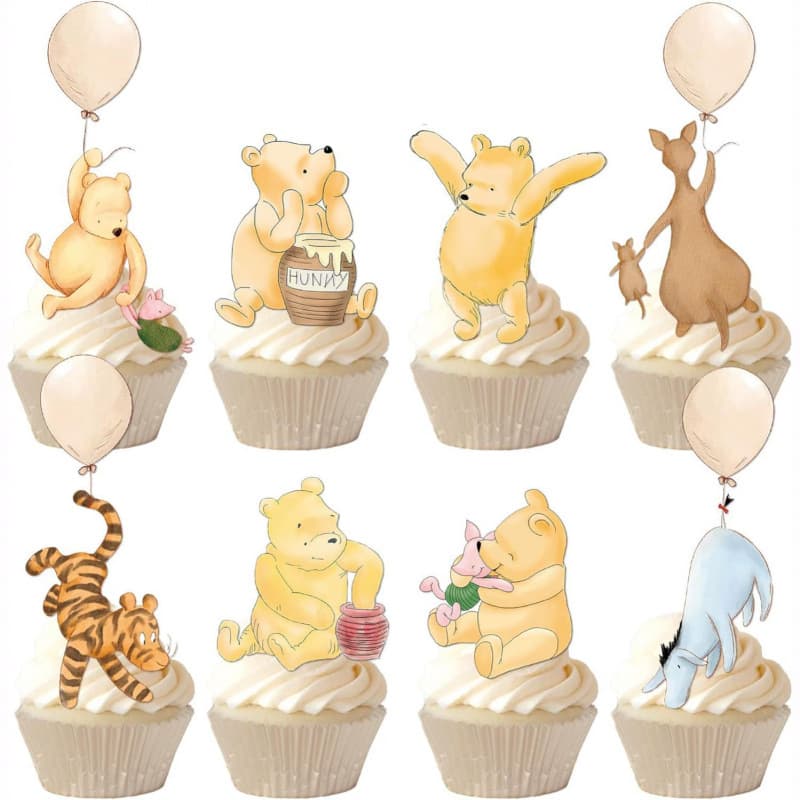 Cartoon classic bear birthday cake topper shower party honey bear Tigger cupcake decoration